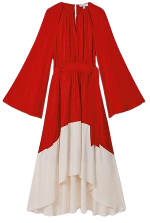 Reiss Luella Colourblock Fit-and-Flare Midi Dress | REISS USA