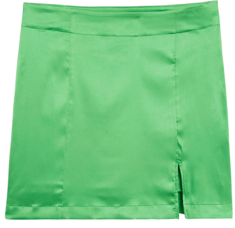 Satin mini skirt - Bright green - Monki WW