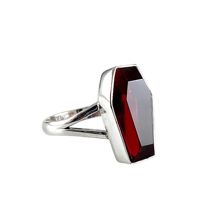 Amazon.com: coffin ring red garnet ring 925 sterling silver ring bohemian ring coffin garnet ring gemstone ring handmade jewelry red garnet jewelry minimalist ring women gift jewelry christmas gift ring: Handmade