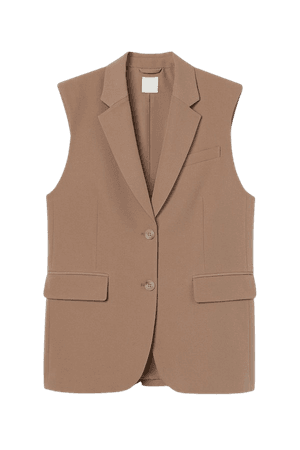 Sleeveless Jacket - Dark beige - Ladies | H&M US