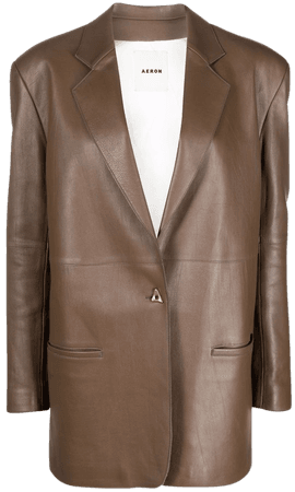 Aeron single-breasted Leather Blazer - Farfetch