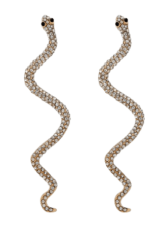 Diamante Winding Snake Stud Earrings In GOLDEN | ZAFUL