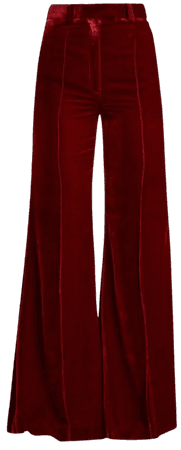Red velvet pants