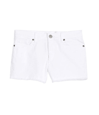 Cut Off Denim Shorts in White