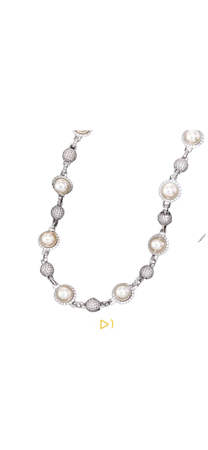 Helloice Iced Beads Pearl Chain in White Gold