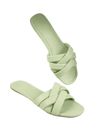 pastel green sandals