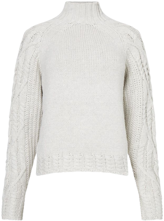Bobble Knit High Neck Sweater Dove Grey Melange | French Connection US