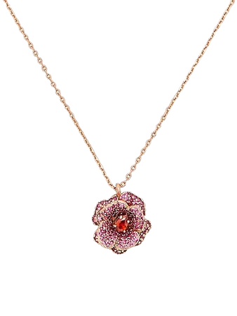 Shop kate spade new york Rose Goldtone & Cubic Zirconia Flower Pendant Necklace | Saks Fifth Avenue