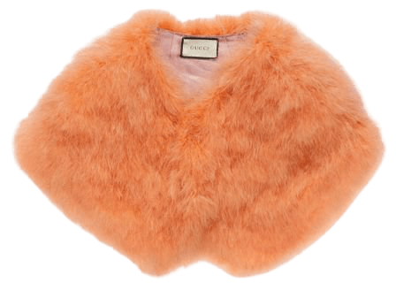 Gucci Silk Ostrich Feather Cape in Orange - Lyst