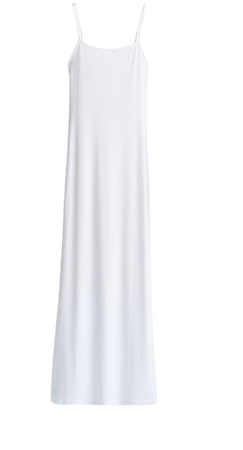 Ribbed Maxi Dress - White - Ladies | H&M US