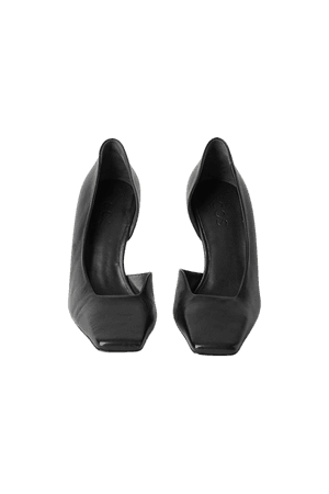 SQUARE TOE LEATHER PUMPS - black - Shoes - COS GB
