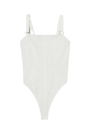 Thong Bodysuit - White - Ladies | H&M US