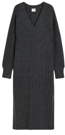 Rib-knit Dress - Dark gray - Ladies | H&M US