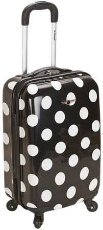 black and white polka dot suitcase
