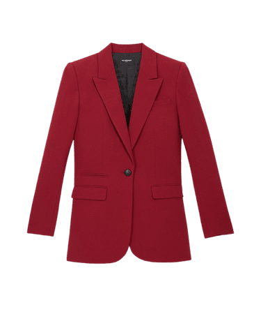 Burgundy crepe suit jacker | The Kooples