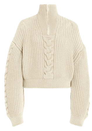 Eria Cable-Knit Cotton-Blend Cropped Sweater By Nanushka | Moda Operandi