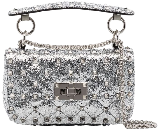 Valentino Garavani Rockstud Spike glitter-effect Mini Bag - Farfetch