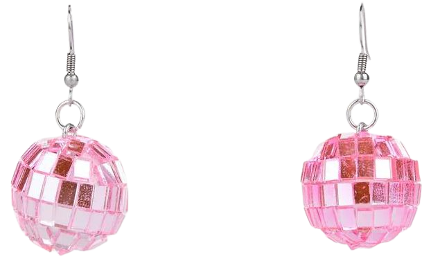 Sparkly Disco Ball Earrings - Pink – Dolls Kill