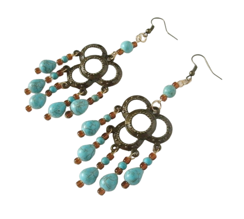Turquoise Earrings boho jewelry hippie jewelry bohemian | Etsy