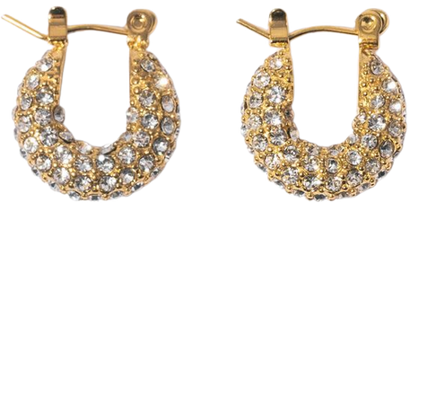 Tiny Diamond 14k Gold-Plated Hoop Earrings By Pearl Octopuss.y | Moda Operandi