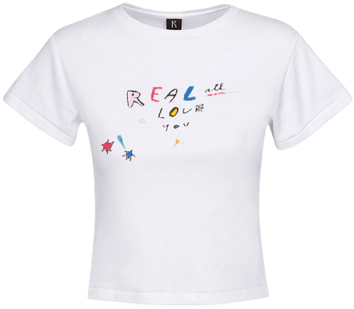 Real Love Tee | White Classic Baby Tee | Réalisation Par