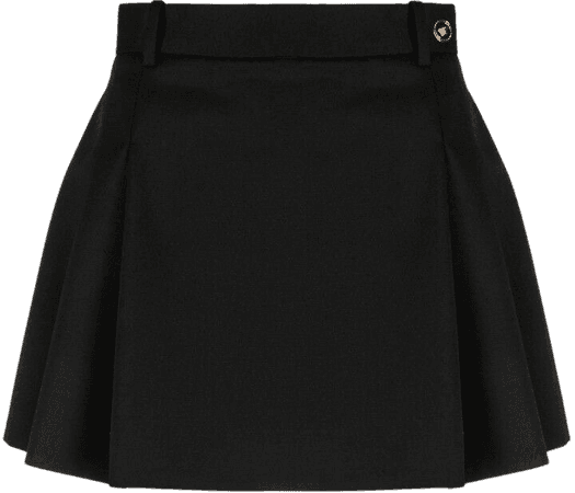 Versace Medusa-button pleated mini skirt