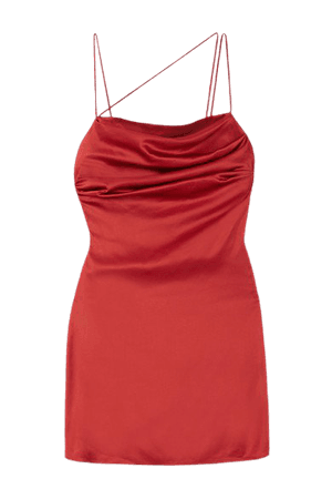 Frisco Draped Satin Mini Dress - Claret