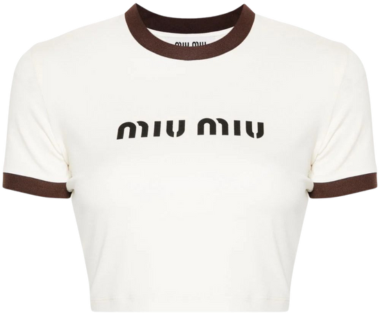 Miu Miu logo-print T-shirt - Farfetch