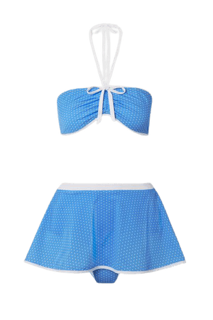 Dory Polka-dot Halterneck Bikini - Blue