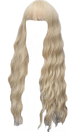 Long Blonde Hair with Bangs