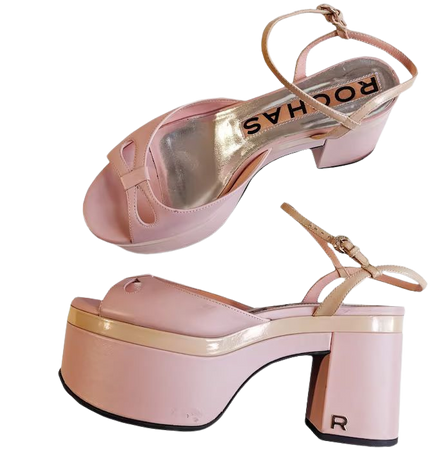 Vintage High Heel Shoes ROCHAS Pink Platform Sandals IT 38/5 US 7.5 Y2K Aesthetic - Etsy Greece