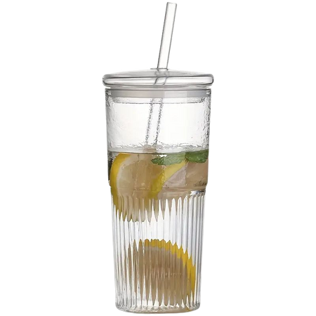 Glass Tumbler With Lid And Straw, Origami Style Water Bottle, Glass Water Cups, Summer Winter Drinkware, Travel Accessories, Gifts - Temu