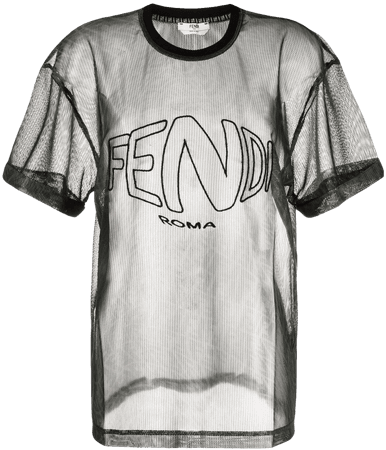 Fendi semi-sheer monogram-print T-shirt - Farfetch