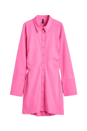 Twill Shirt Dress - Pink - Ladies | H&M US