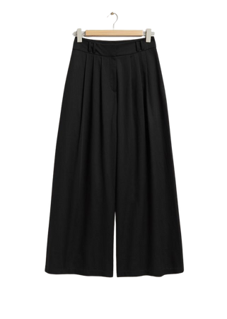 Wide-Leg Trousers - Black - Wide trousers - & Other Stories US
