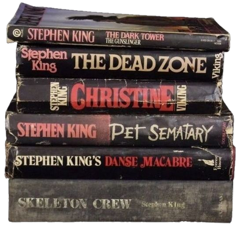 Stack of Stephen King books png