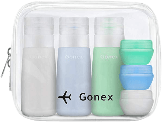 Gonex Travel Bottles Set, TSA Approved 2.9oz Travel Size Toiletry Containers, Leak Proof Silicone tubes Travel Accessories 3pcs Bottles+3pcs Jars for Travel, Gym & Camp Outdoor: Amazon.ca: Beauty