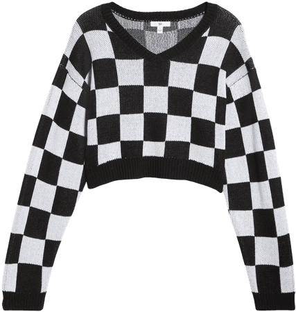 BP. Checkerboard Crop Sweater | Nordstrom