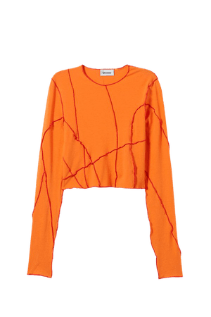 Sierra Crop Long Sleeve - Orange Bright - Tops - Weekday WW
