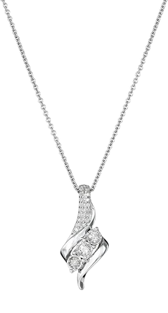 Amazon.com: Sterling Silver Diamond 3 Stone Pendant Necklace (1/4 cttw), 18" : Clothing, Shoes & Jewelry