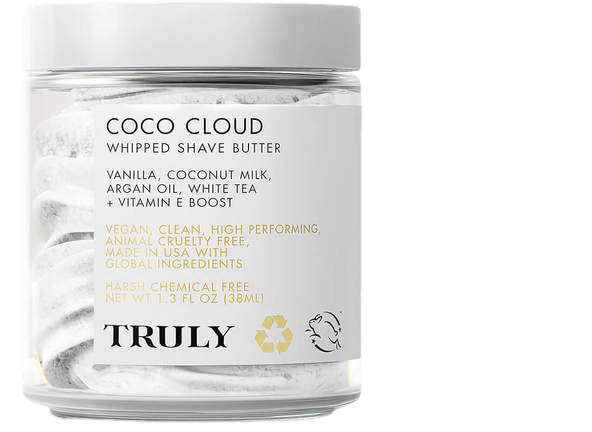 Coco Cloud Luxury Shave Butter, coconut soothing shaving cream for all skin types, prevents ingrowns + irritation + razor burn, deeply hydrating – Truly
