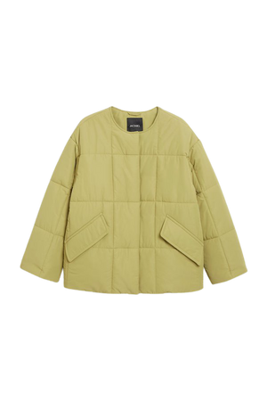 Long puffer jacket - Khaki green puffer jacket - Puffer jackets - Monki GB