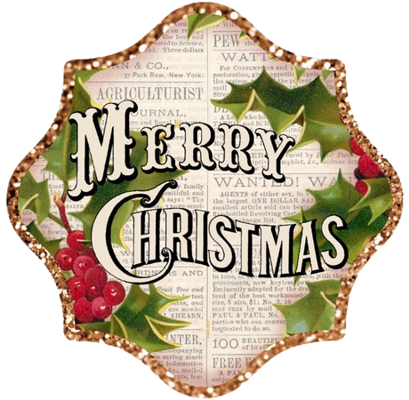 Vintage Merry Christmas Clip Art