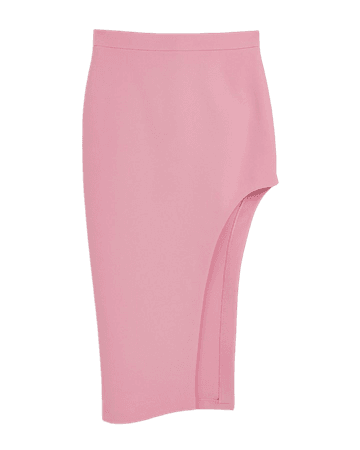 Pink split hem maxi skirt | River Island
