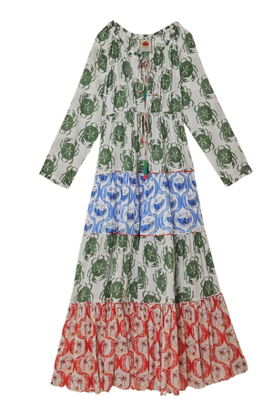 Stamp Mix Long Sleeve Maxi Dress – FARM Rio