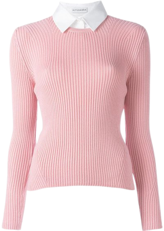 pink collar shirt