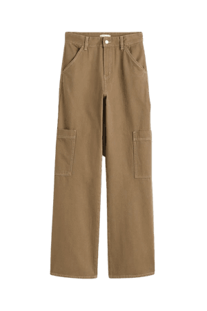 Wide-leg Cargo Pants - Khaki green - Ladies | H&M US