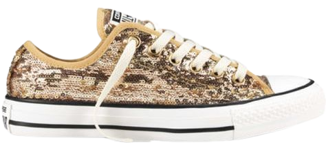 Converse Canvas Gold Sequin Sneakers