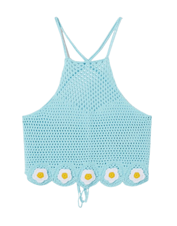 Floral crochet top - Tees and tops - Woman | Bershka