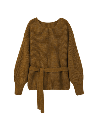 Knit belt sweater - Women | Mango USA